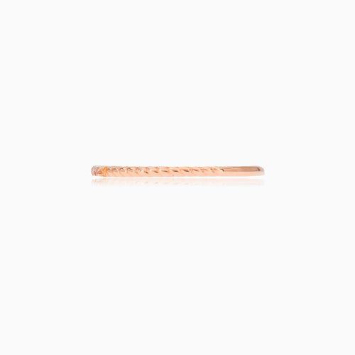 Tiny twisted rose gold ring
