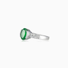 Semi bezel jade ring