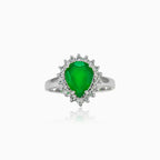 Bague en jade taille poire