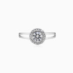 Bague en or blanc scintillant poli