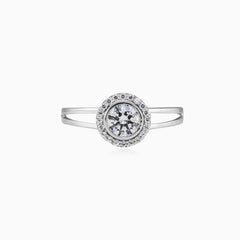 Bague en or blanc scintillant poli