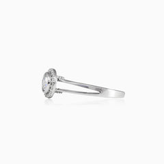 Bague en or blanc scintillant poli