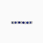Blue sapphire and diamond band