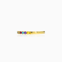 Mehrfarbiger Linien-Gelbgold-Ring