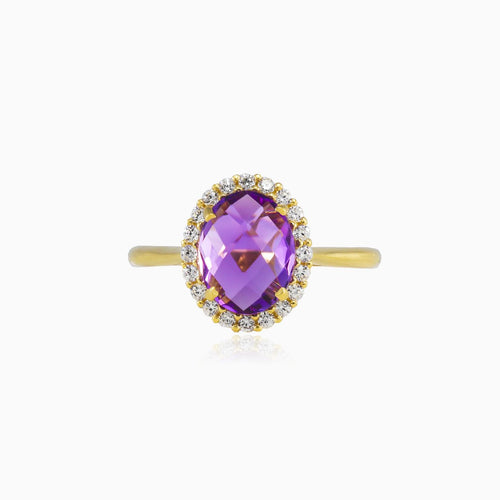 Ovaler Amethyst-Goldring