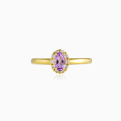 Bold oval amethyst gold ring
