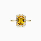 Halo radiant citrine ring