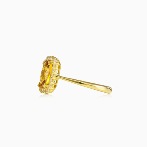 Halo radiant citrine ring