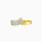 Unique cubic zirconia gold ring