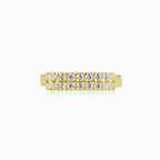 Two-row cubic zirconia gold ring