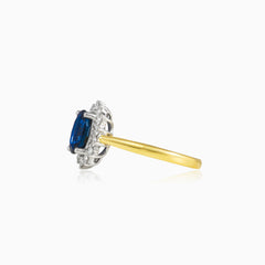 Royal sapphire yellow gold ring