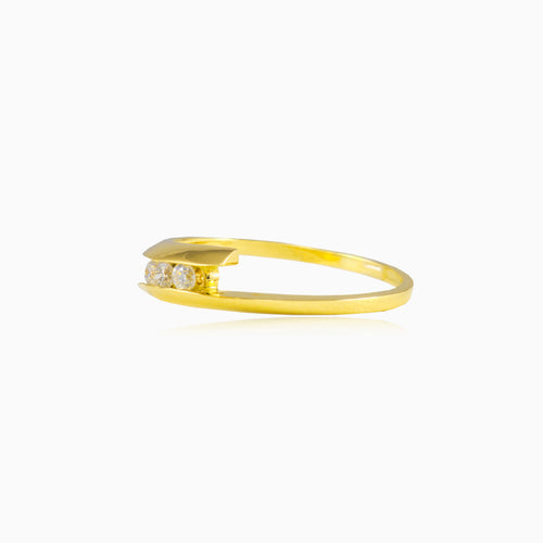 Bague sertie en canal avec diamants