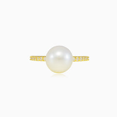 Akzent-Goldring mit Perle
