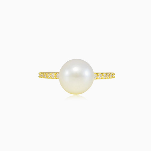 Akzent-Goldring mit Perle