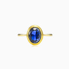 Bague classique en quartz bleu