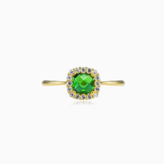 Kissen-Grünquarz Goldring