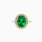 Royaler ovale grüne Quarz-Goldring