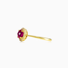 Runder Rubellit-Ring