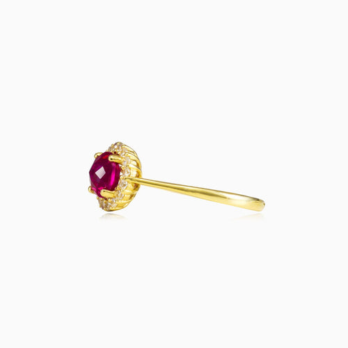 Runder Rubellit-Ring