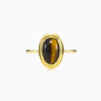 Ovaler Goldring mit Tigerauge