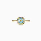 Cushion topaz gold ring