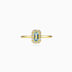 Rechteckiger Topas-Halo-Ring