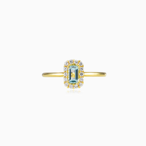 Rechteckiger Topas-Halo-Ring