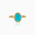 Halo turquoise ring