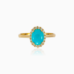 Halo turquoise ring
