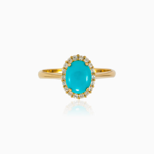 Halo turquoise ring
