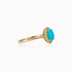 Halo turquoise ring