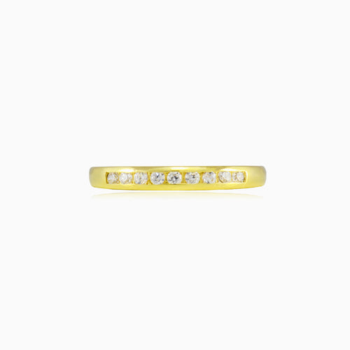 Anillo de línea de zirconia cúbica Chanel en oro