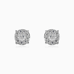 Flat cubic zirconia earrings