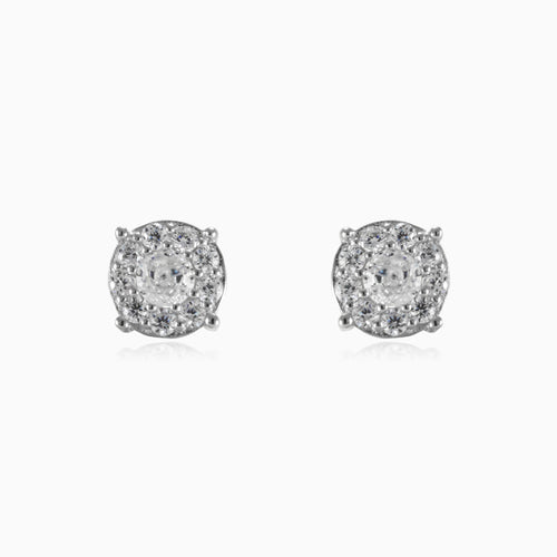 Flat cubic zirconia earrings