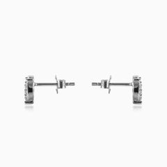 Flat cubic zirconia earrings