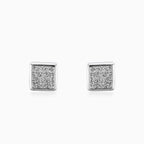 Square button earrings