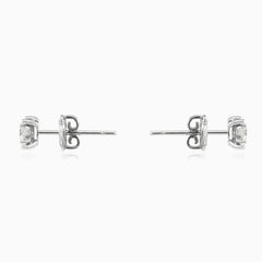 Round halo diamond studs