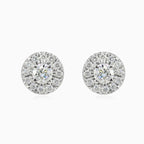 9 mm Halo-Diamant-Ohrstecker