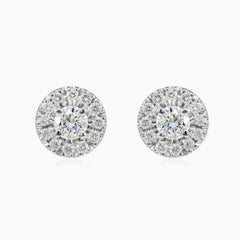 9 mm Halo-Diamant-Ohrstecker
