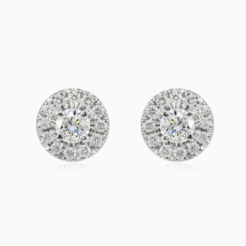 9 mm Halo-Diamant-Ohrstecker