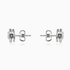 9 mm Halo-Diamant-Ohrstecker