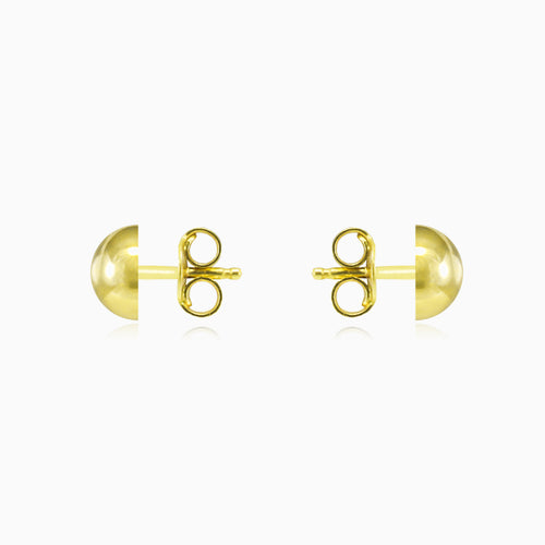 Yellow gold half ball studs