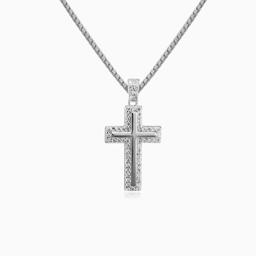 Cubic-Zirkonia und Silberkreuz