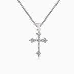 Tiny budded cross pendant