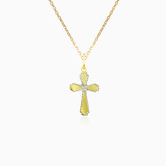 Kreuz aus Weiß- und Gelbgold