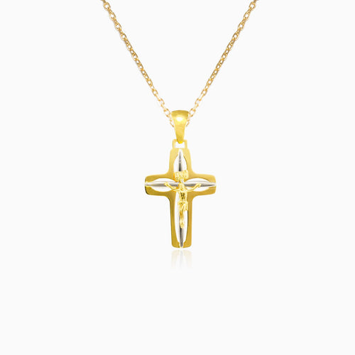 Bicolor-Kreuz aus Gold