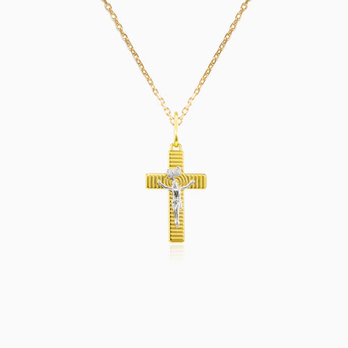 Modernes Gelbgold-Kreuz