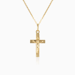 Kruzifix-Anhänger aus Gelbgold