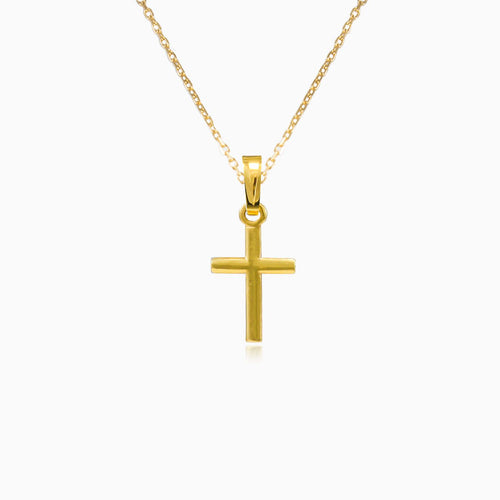Schlichter Anhänger in Gelbgold mit Kreuz