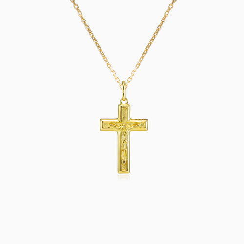 Gelbgoldenes Kreuz-Anhänger.